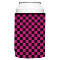 Pink Checkerboard Stubby Cooler - Standard