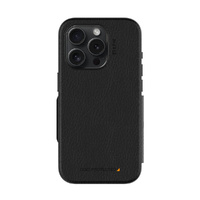 EFM Monaco E-leather Wallet Case Armour With D3O Plus Suits Iphone 15 Pro (6.1") - Black/Space Grey