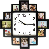 Photo Frame Clock Picture Collage 12-P Display Wall Clock Photowall Home Dcor