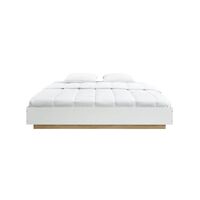 Aiden Industrial Contemporary White Oak Bed Base Bed Frame