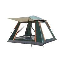 Silver glue Waterproof Camping tent with Awning - Size: 240x240x155cm, charming and sturdy for outdoor excursions