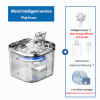Wired Intelligent Pet Water Fountain with Quiet Sensor and Filter Set – USB Plug Included