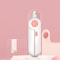 Pet Nail Clippers Set with LED Light and Safety Guard, Grinder for Cats &amp; Small Animals, Clippers for Dogs, Pink
