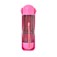 2-in-1 Portable Pet Water and Food Bottle - Leak-Proof Design with Water Lock and Easy Dispenser,300ml Water+200ml food feeder Blue Colour