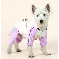 Waterproof Dog Raincoat with Hidden Leash Hole - Windproof and Comfortable for Outdoor Walks, Size:M (Back Length 25cm/9.84in, Bra 38cm/14.96in) Purpl