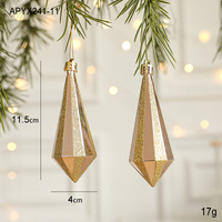 Set of 10 Christmas Ornaments -Gold &amp; Rose Gold Holiday Tree Decorations