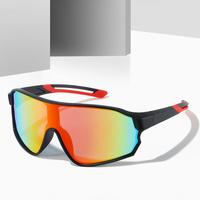 Fashionable Sports Sunglasses with Colorful Mirror Lenses – UV400 Protection for Cycling &amp; Outdoor Activities  Orange red