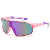 Fashionable Sports Sunglasses with Colorful Mirror Lenses - UV400 Protection for Cycling &amp; Outdoor Activities  Pink