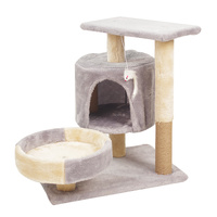 A Cat&#39;s Dream Paradise: Natural Solid Wood Cat Climbing Frame 50*33*53CM