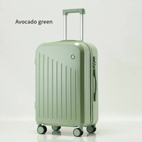 Smart Carry-On Luggage with Cup Holder &amp; USB Charging Port - Avocado green Color Spinner Suitcase for Travel Convenience  20 inch