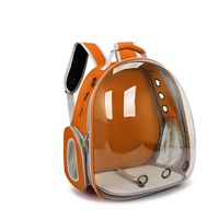 Orange Pet Carrier Backpack with Transparent Window 33*18*42cm