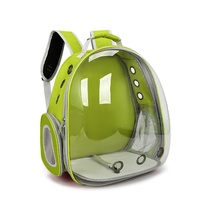 Green Red Pet Carrier Backpack with Transparent Window 33*18*42cm