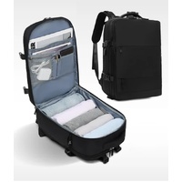 Multi-Compartment Travel Backpack with Shoe Storage and Wet-Dry Separation (Black)31cm(L)*17cm(W)*42cm(H)