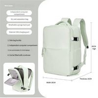 Water-Resistant Laptop Backpack with USB Charging Port and Wet-Dry Separation (mint green)