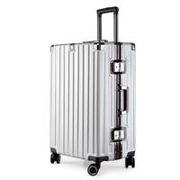 Aluminum Alloy Hard-Shell Suitcase with TSA Lock -22&quot; Spinner Luggage in Silver