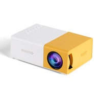 Mini Home Portable Cinema Projector - LED Compact Entertainment Projector for Movies &amp; Gaming (White+yellow)