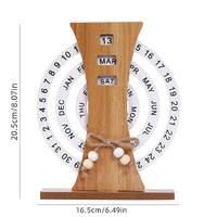Rustic Perpetual Wooden Calendar | Decorative Home &amp; Desk Accessory (Ferris wheel shape)