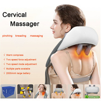 Portable Shiatsu Neck and Shoulder Massager with Heat | Rechargeable 2000mAh Battery