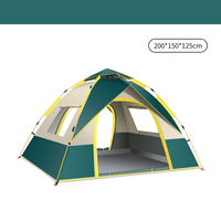 Dark Green 2 Person Lightweight Camping Tent (200*150*125cm) | UV Protection Silver Coated, Dual Doors &amp; Windows