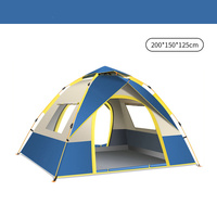Blue 2 Person Lightweight Camping Tent (200*150*125cm) | UV Protection Silver Coated, Dual Doors &amp; Windows
