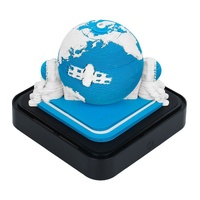 The Earth 3D Paper Sculpture Night Light with Memo Pad, Black Base - Elegant Gift Set for Home &amp; Office( Blue )