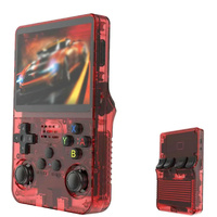 Red Retro Portable Gaming Console with 128GB, 1 Memory Card - 3D Games, HD Display, and Dual Joysticks