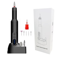 Black Electric Nail Drill Machine M3 - 3-Speed Adjustable, USB-C Rechargeable, Manicure &amp; Pedicure Tool with 6 Ceramic Drill Bits