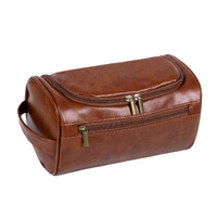 Brown Large Capacity Travel Toiletry Bag - Portable Waterproof Makeup Organizer for Business &amp; Vacation
