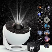 High-Definition Focusable Starry Galaxy Projector Lamp - Creative Bedroom Mood Light with 13 Film Slides (Black &amp; White)