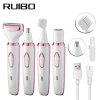 Women&#39;s 4-in-1 Electric Hair Removal Razor for Sensitive Areas - Underarm, Bikini Line &amp; Body Grooming (3028 white)