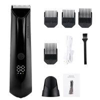 Men&#39;s Electric Hair Removal Trimmer - Smart Digital Display, Rechargeable Private Area Shaver, Model PR-8003