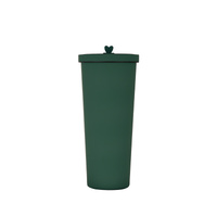 750ml Military Green Straw Cup - 304 Stainless Steel Reusable BPA-Free Water Bottle with Leak-Proof Lid, Large Capacity, Perfect for Hydration On-the-
