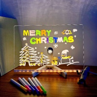 5.9&#39; x 5.9&#39; x 0.11&#39; Erasable DIY Kids Drawing Board Glow-in-the-Dark Writing Board, Reusable Chalkboard for Art &amp; Learning, Creative Handicraft Toy