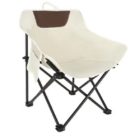 White Outdoor Folding Camping Chair – Portable Lounge Chair, Lightweight Beach Chair, Fishing Stool, and Picnic Seat, Perfect for Outdoor Adventures