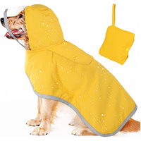 S Yellow Reflective Adjustable Pet Raincoat with Hood - Waterproof Dog Jacket, Adjustable Dog Poncho for Outdoor Protection