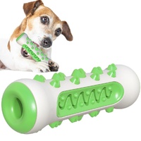 Green Dog Squeaky Toys For Aggressive Chewers, Tough Toothbrush Dog Chew Toy, Nearly Indestructible Rubber Toys For Pet Training, Teeth Cleaning, Play