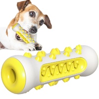Yellow Dog Squeaky Toys For Aggressive Chewers, Tough Toothbrush Dog Chew Toy, Nearly Indestructible Rubber Toys For Pet Training, Teeth Cleaning, Pla