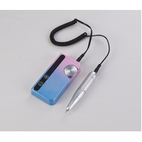 Blue-pink Portable Rechargeable Electric Nail Drill - Professional Nail Polishing Machine for Beauty Salons