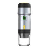 Silver Portable Fully Automatic Espresso Coffee Machine - Universal 3-in-1 Capsule, Coffee Powder &amp; Espresso Maker