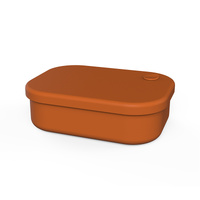 Dark Orange Food-Grade Silicone Lunch Box - Microwave Safe Bento Box with Dividers &amp; Airtight Seal