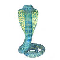Blue Decorative Resin Cobra Statue - Unique Animal Figurine for Home Decor &amp; Creative Gifts