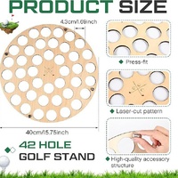 42-Hole Wooden Golf Ball Stand | Laser-Cut Organizer for Golf Lovers | Durable &amp; High-Quality Storage Rack