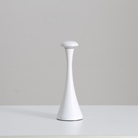 White Modern Minimalist LED Mushroom Lamp - Touch Control Rechargeable Night Light