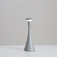 Grey Modern Minimalist LED Mushroom Lamp - Touch Control Rechargeable Night Light