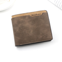 Dark Brown Men&#39;s Genuine Leather Bifold Wallet - Compact Design with Multiple Card Slots