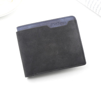 Black Men&#39;s Genuine Leather Bifold Wallet - Compact Design with Multiple Card Slots
