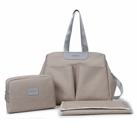 Grey Multi-functional Baby Diaper Bag with Changing Mat - Travel &amp; Stroller-Friendly Design