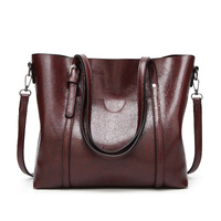 Dark Brown Fashionable Soft Leather Women's Handbag, Large Capacity Shoulder &amp; Crossbody Tote, Casual Bucket Bag