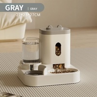 Grey Automatic Pet Feeder and Water Dispenser - Smart Dog Bowl &amp; Cat Feeder, Universal Pet Feeding Station, Electric Pet Water Fountain