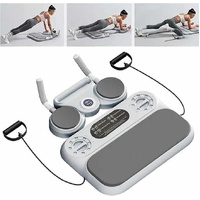Grey 6-in-1 Multifunctional Fitness Board – Ab Wheel, Automatic Rebound, Fat Burning and Core Strengthening Home Workout Equipment